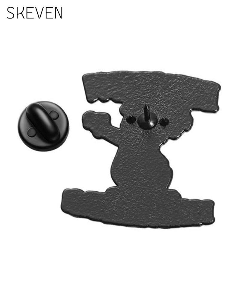 Letter & Cartoon Duck Design Brooch
