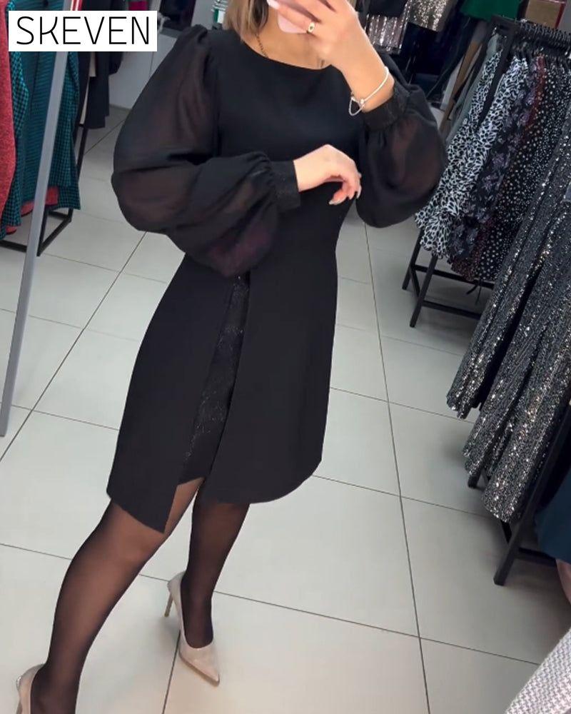 Elegantes einfarbiges Kleid