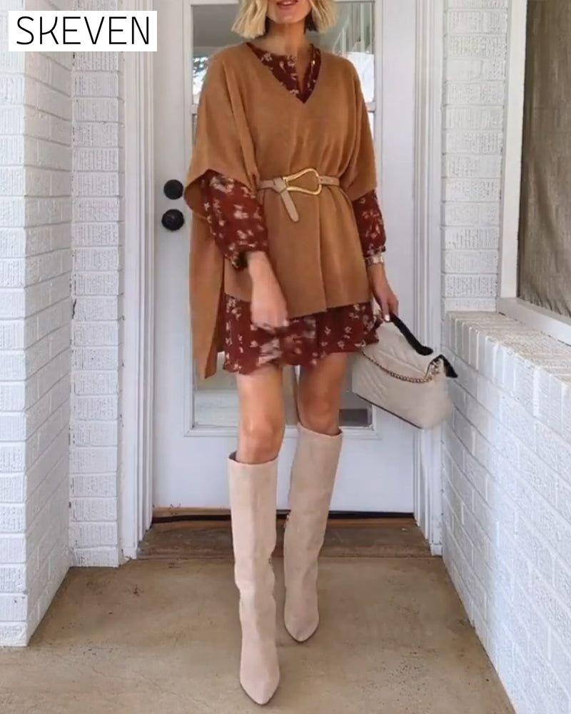 Elegant v-neck Pullover Sweater 2023 f/w 23BF clothes spring Sweaters sweaters & cardigans Tops/Blouses