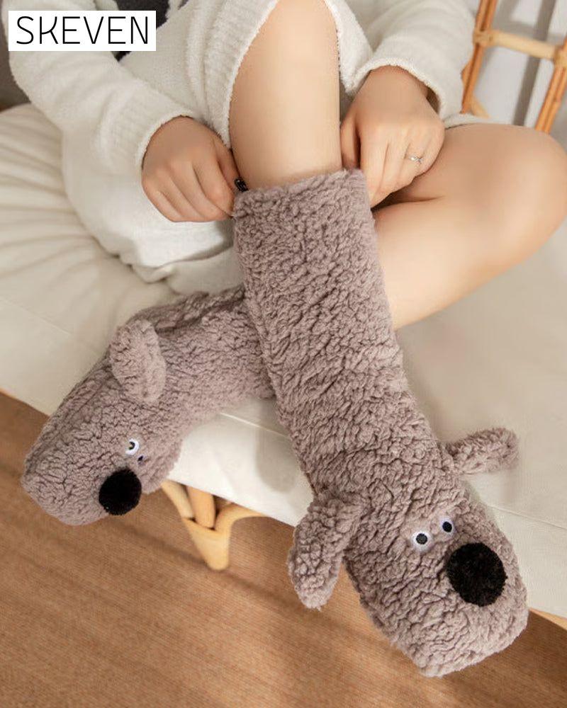 Cute Plush Dog Socks