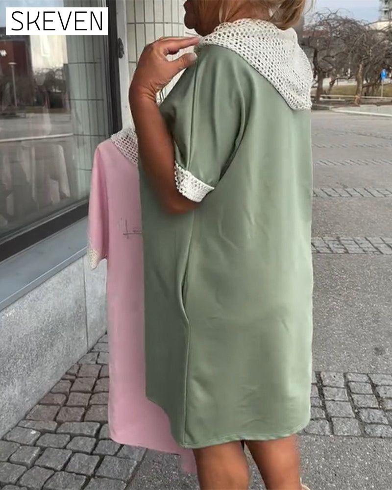 Lässiges, lockeres Kapuzenkleid