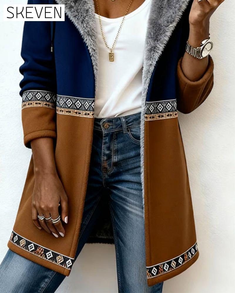 Fashionable Long-Sleeved Hooded Coat