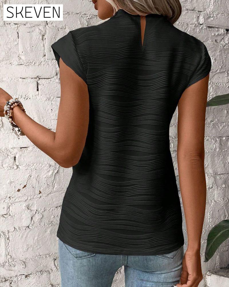 Women's half turtleneck solid blouses