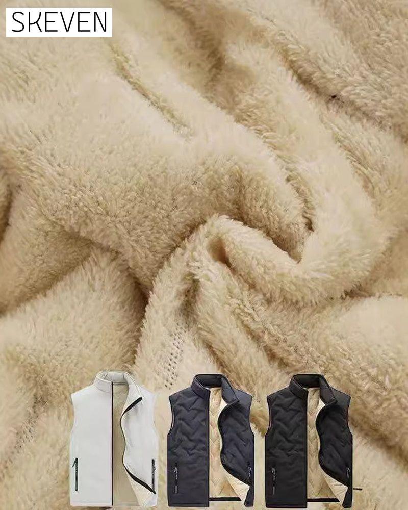 Unisex Winter Warme Lässige Ärmellose Steppweste mit Fleecefutter