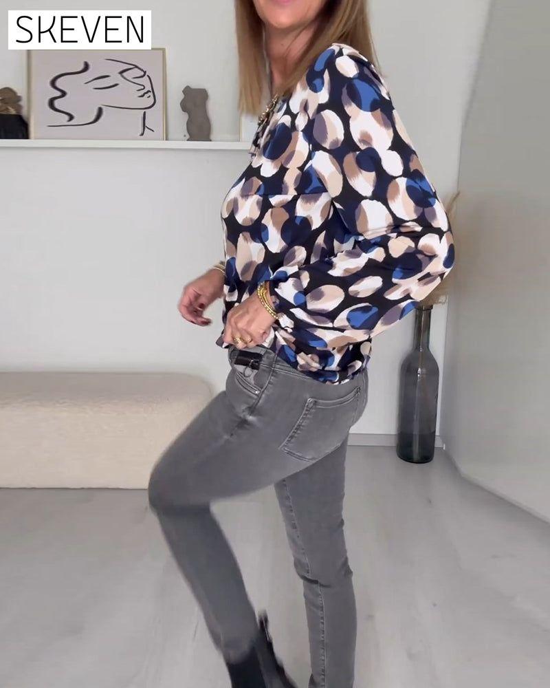 Blouse élégante à bretelles imprimées