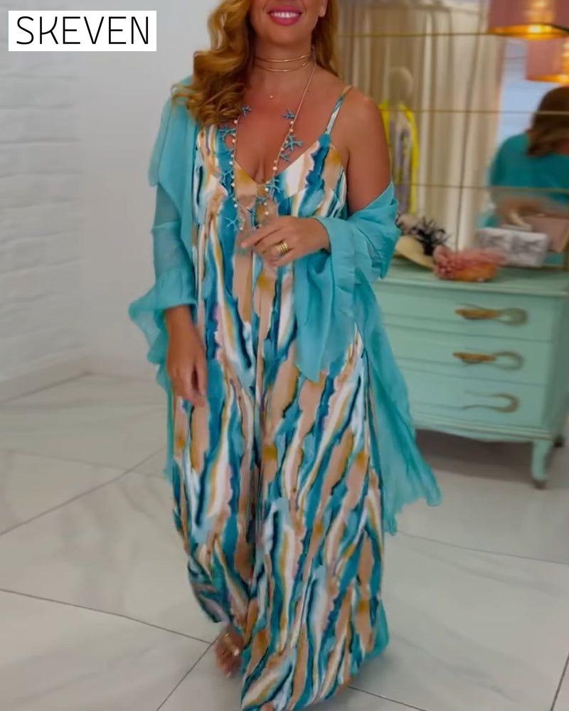 Bedruckter Jumpsuit mit Trägern