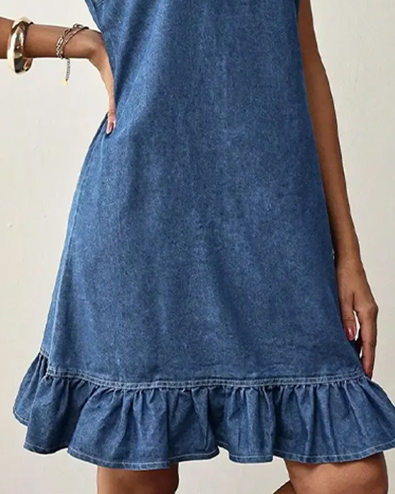 Sleeveless Denim Mermaid Vest Short Dresses