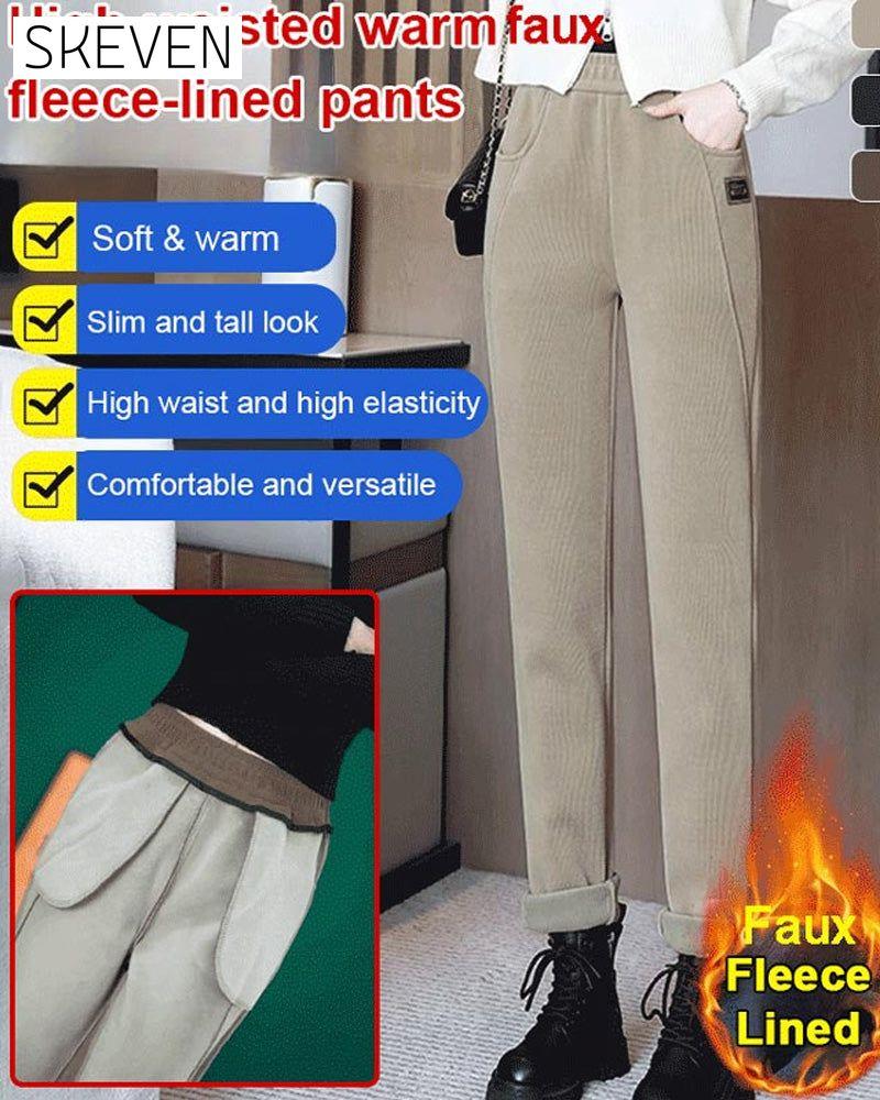 Warme, hochgeschnittene Hose mit Wollfutter