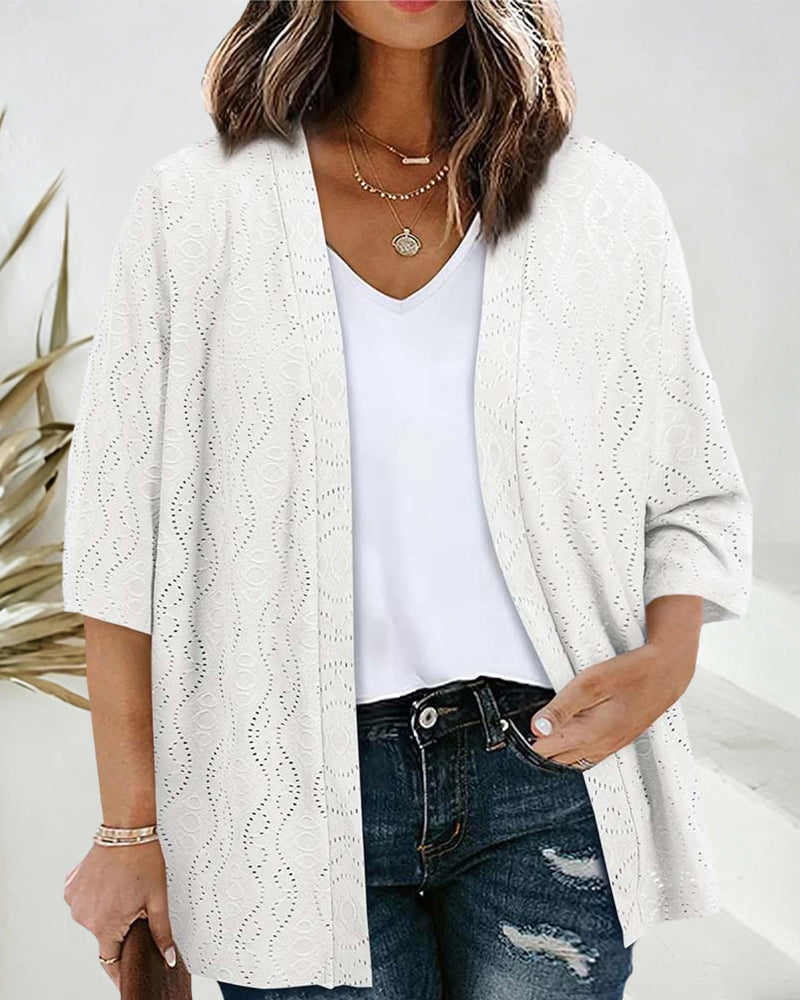 Hollow Out Short Sleeve Coat