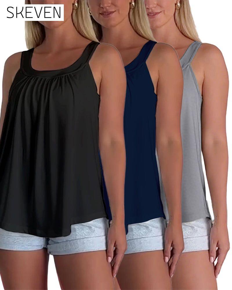 Set aus trägerlosem, plissiertem, einfarbigem Tanktop