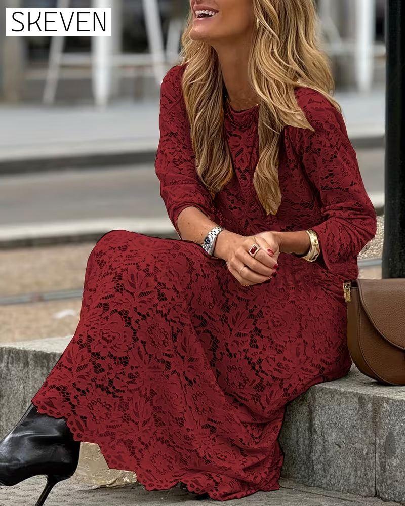 Elegant Solid Color Floor-Length Dress