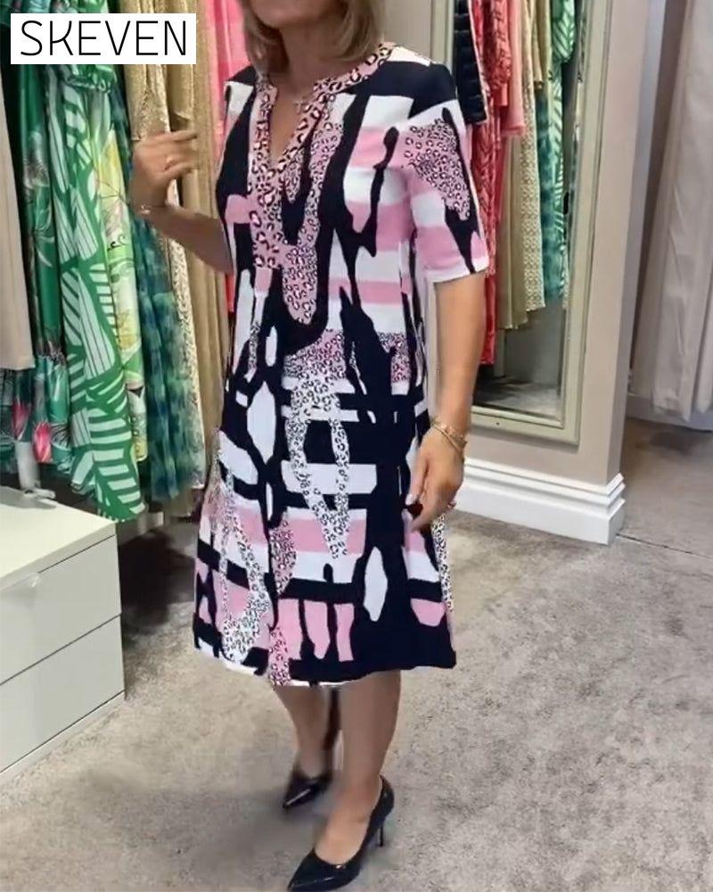 Women's leopard print midi dress casual dresses spring