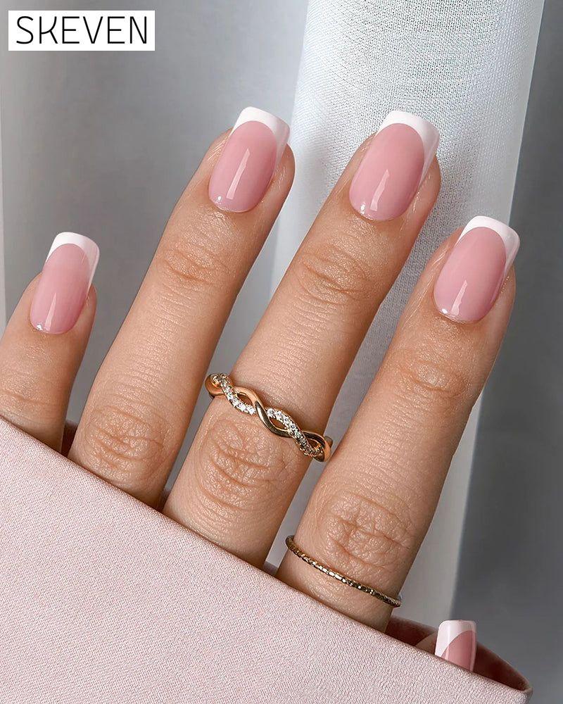 French Square Short Nails