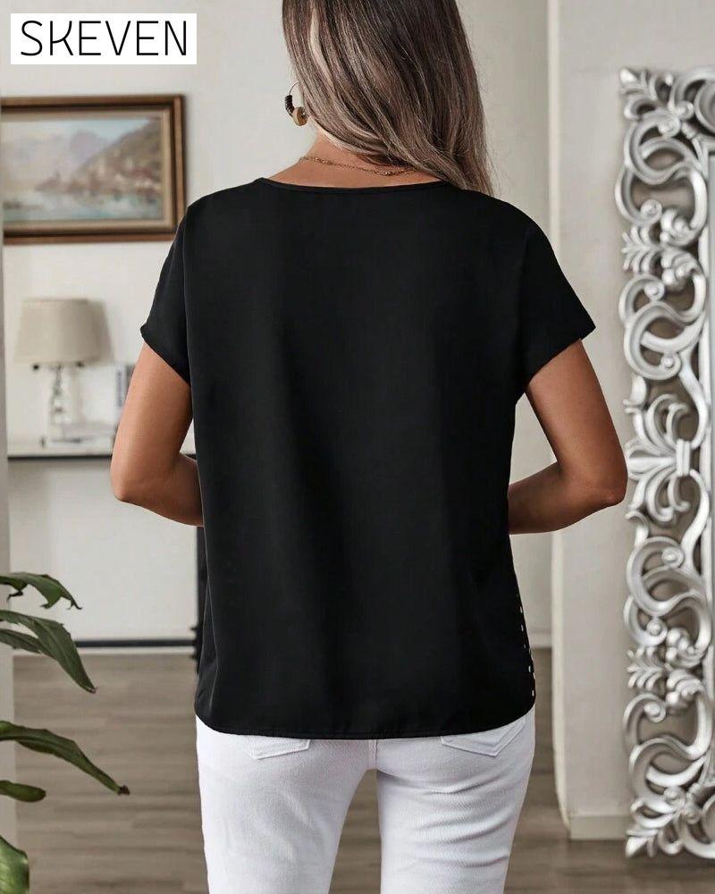 Round Neck Polka Dot Print T-Shirt