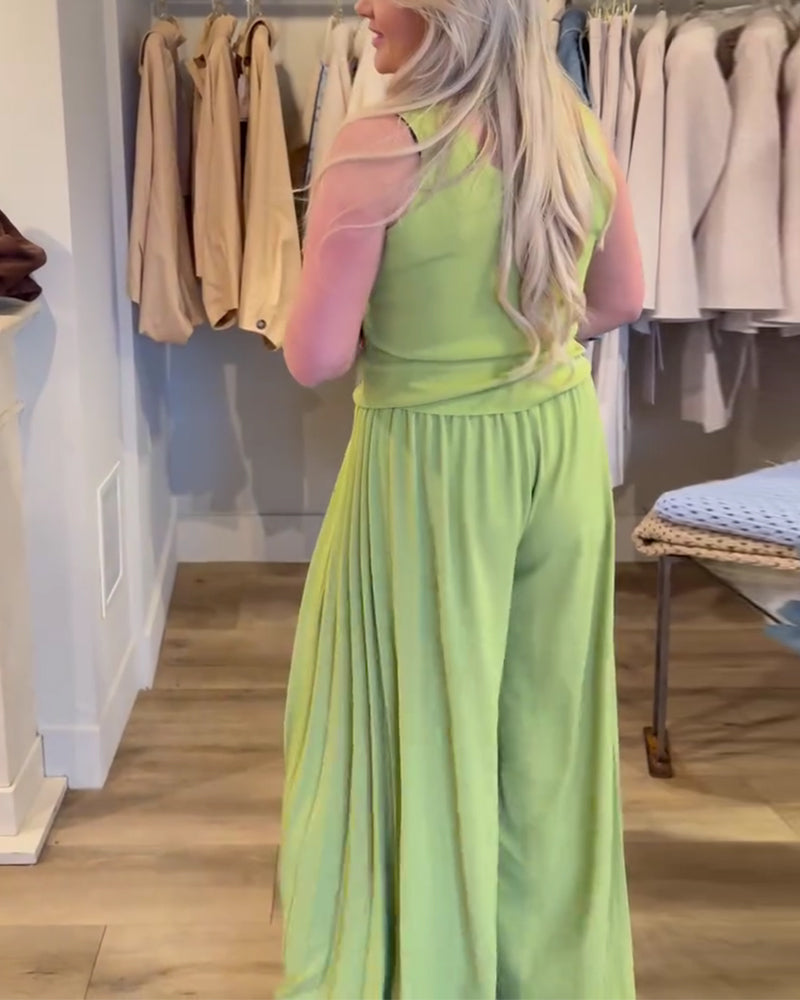Fashion High-Waist Wide-Leg Pants