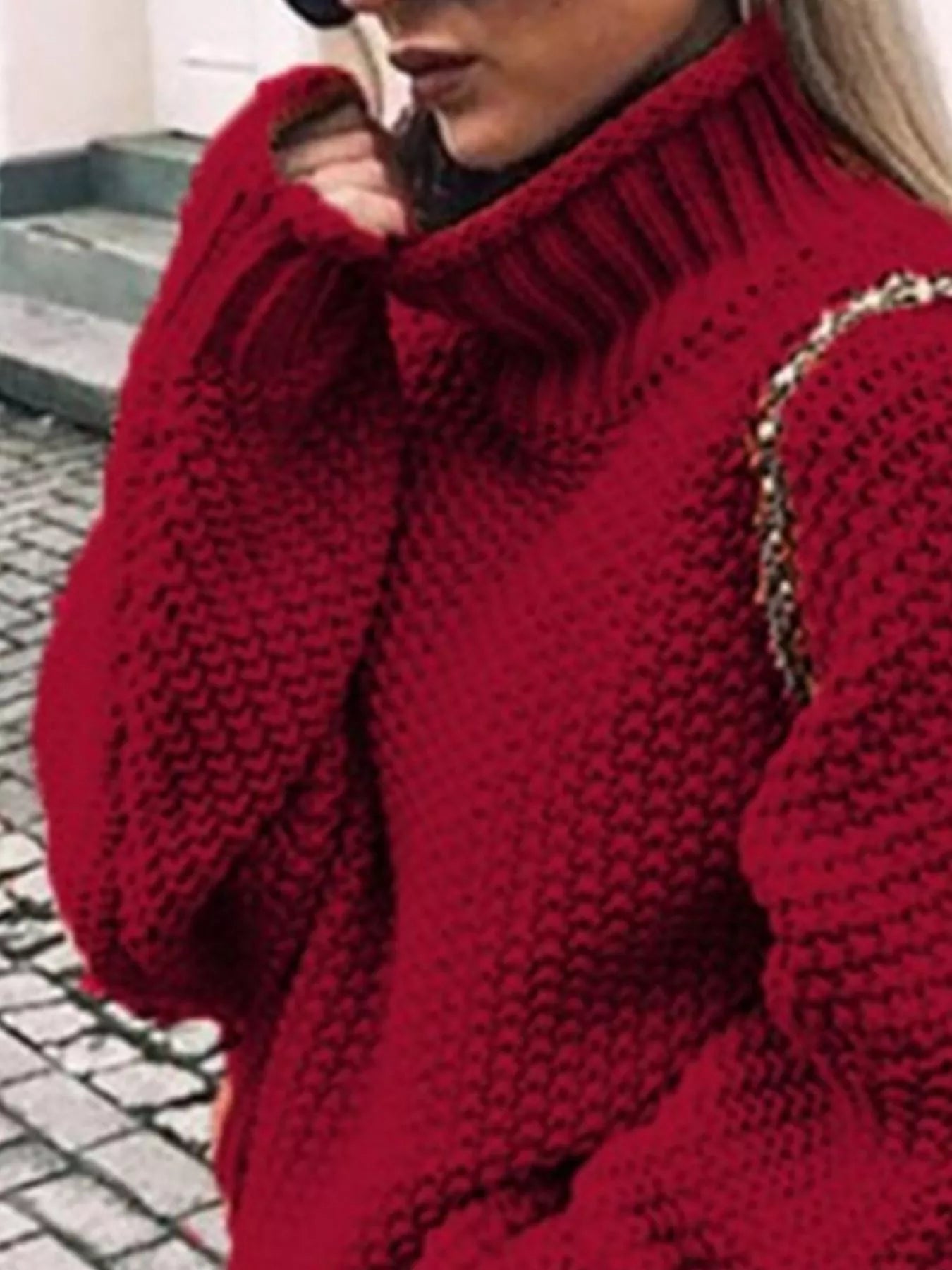 Full Size Chunky Knit Turtleneck Sweater Plus Size