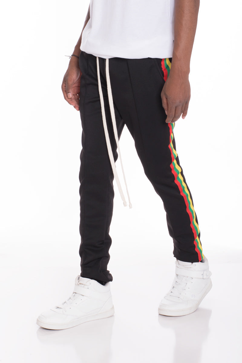 Yellow Rasta Side Stripe Track Pants