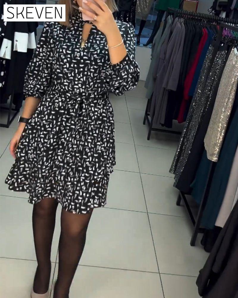 Elegant printed cutout dress