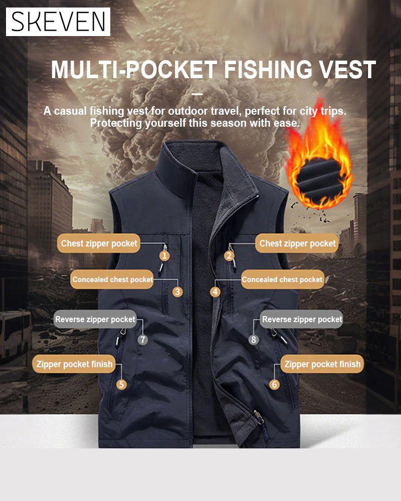 Zeitlich begrenztes Angebot – 50 % RABATT 🔥🧥 Ärmellose Herrenweste im Oversize-Schnitt mit Taschen