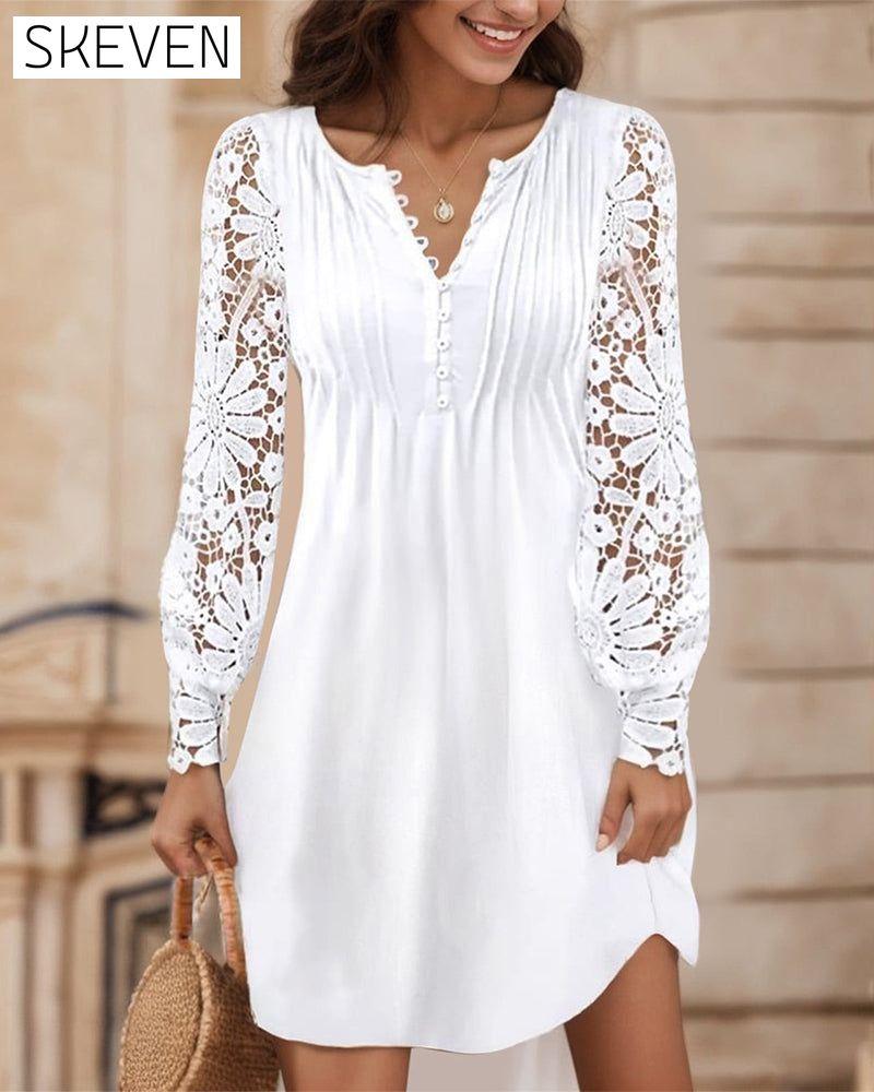Robe patchwork plissée unie