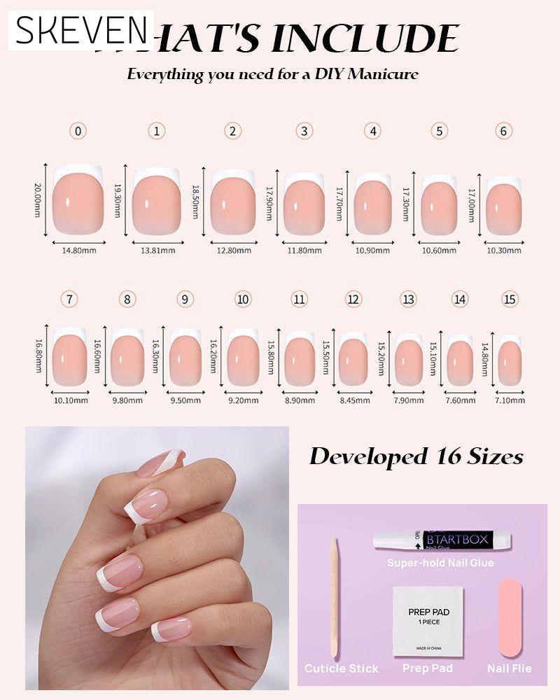 French Square Short Nails