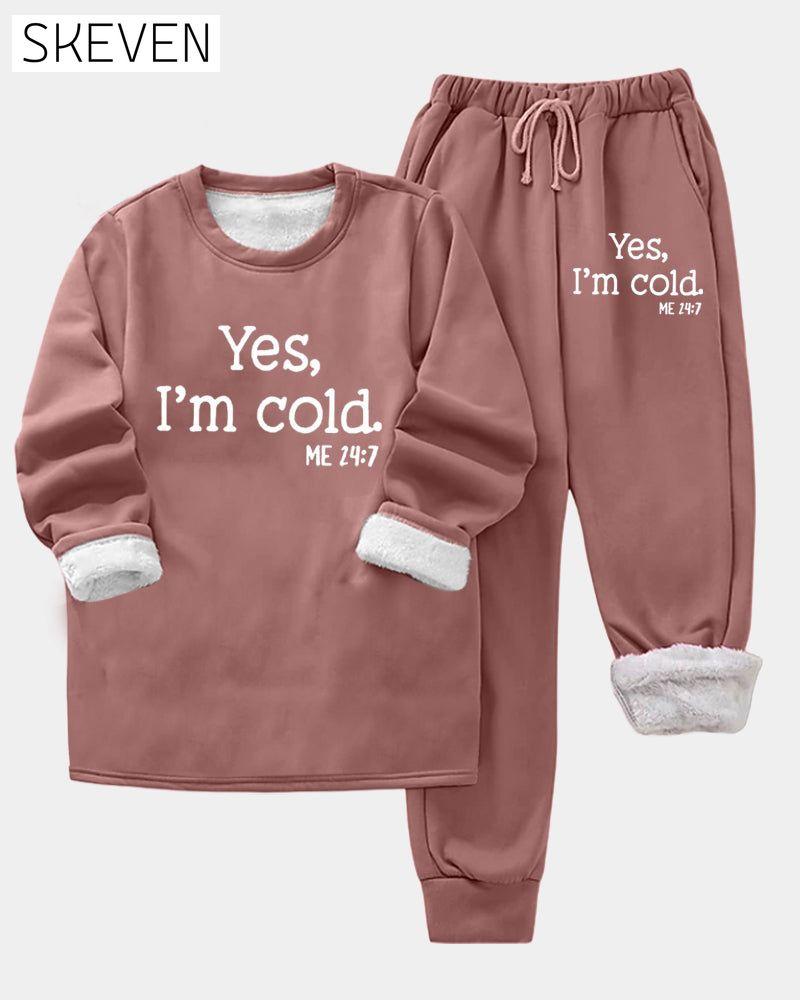 Freizeithose aus Fleece mit Buchstabenprint