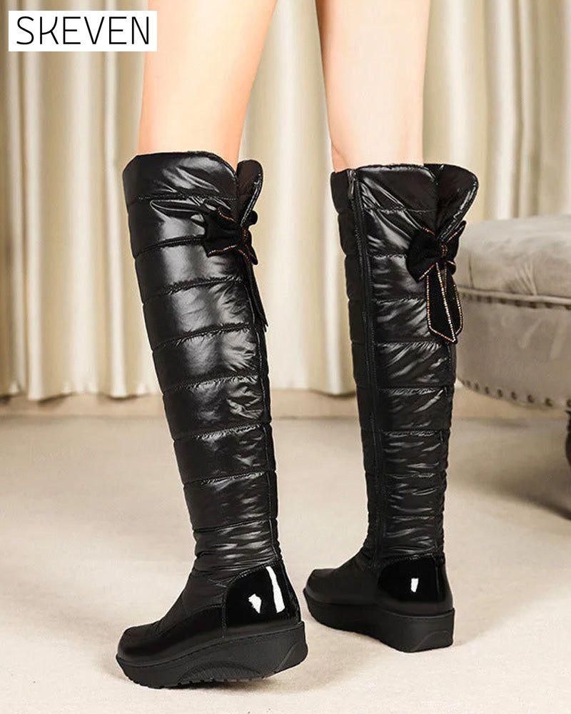 Warm Waterproof Bow High Boots