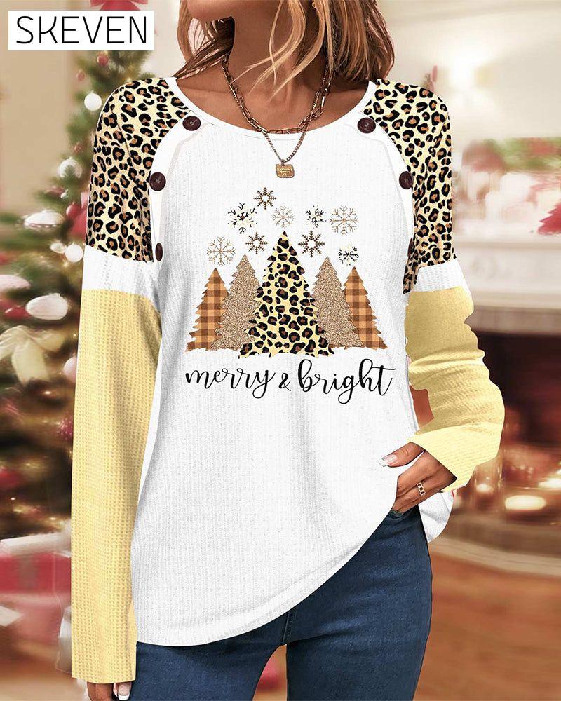 Weihnachtsbaum-Print Leopardenmuster