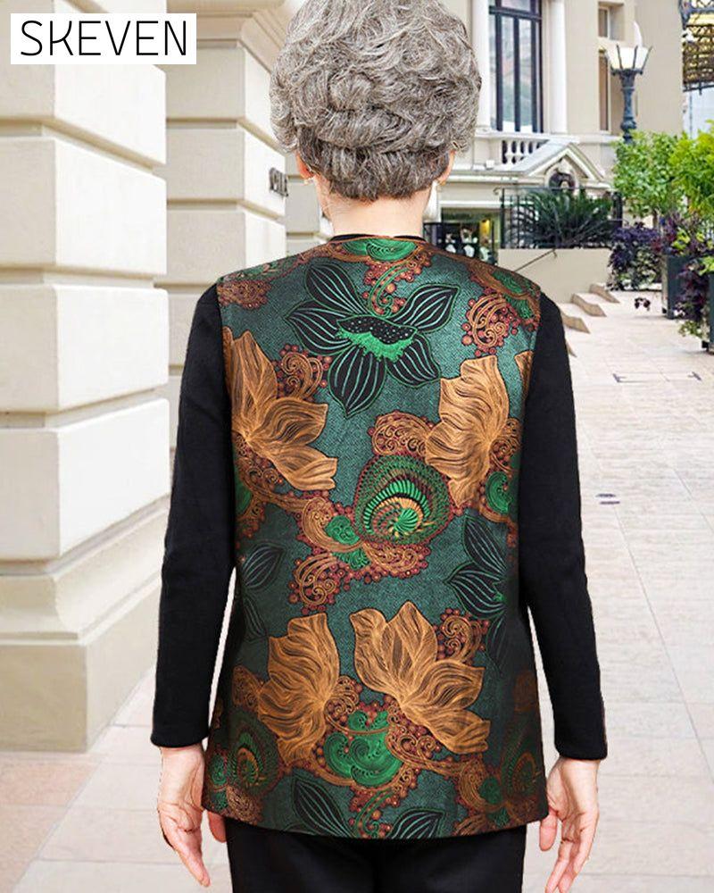 Retro-Chic Weste mit orientalischer Blumenstickerei