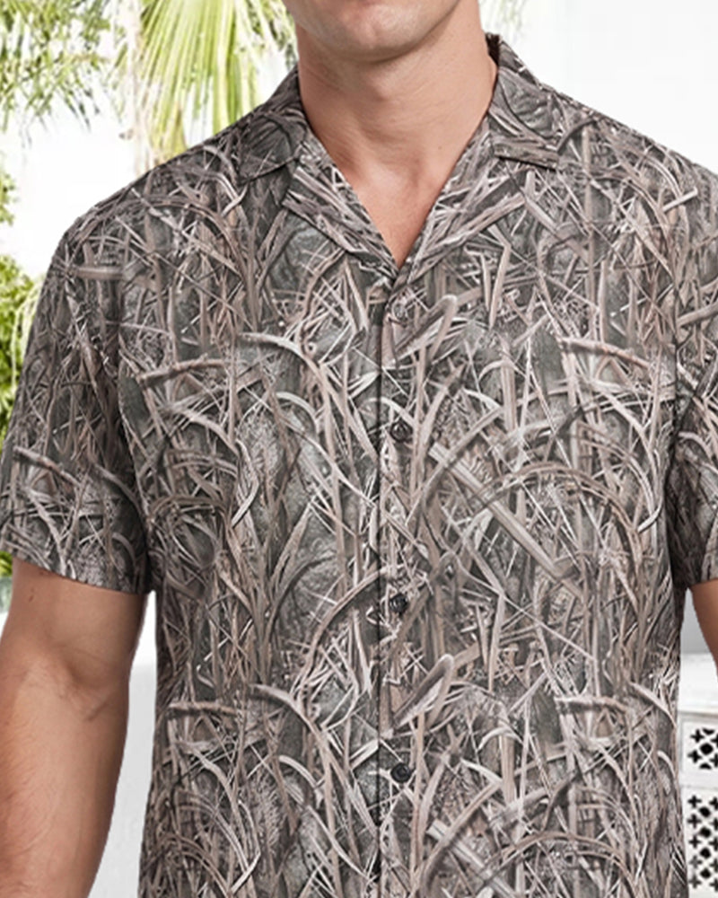 Reed Camouflage Print Casual Shirt