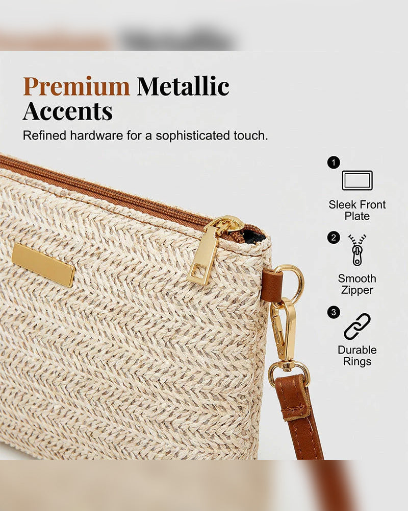 Shoulder Clutch Bag – Lightweight, Versatile, Metallic Accents ✨