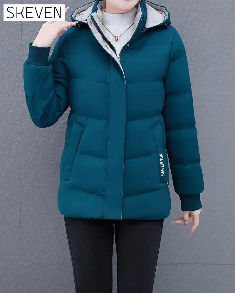 Casual Solid Color Warm Hooded Jacket