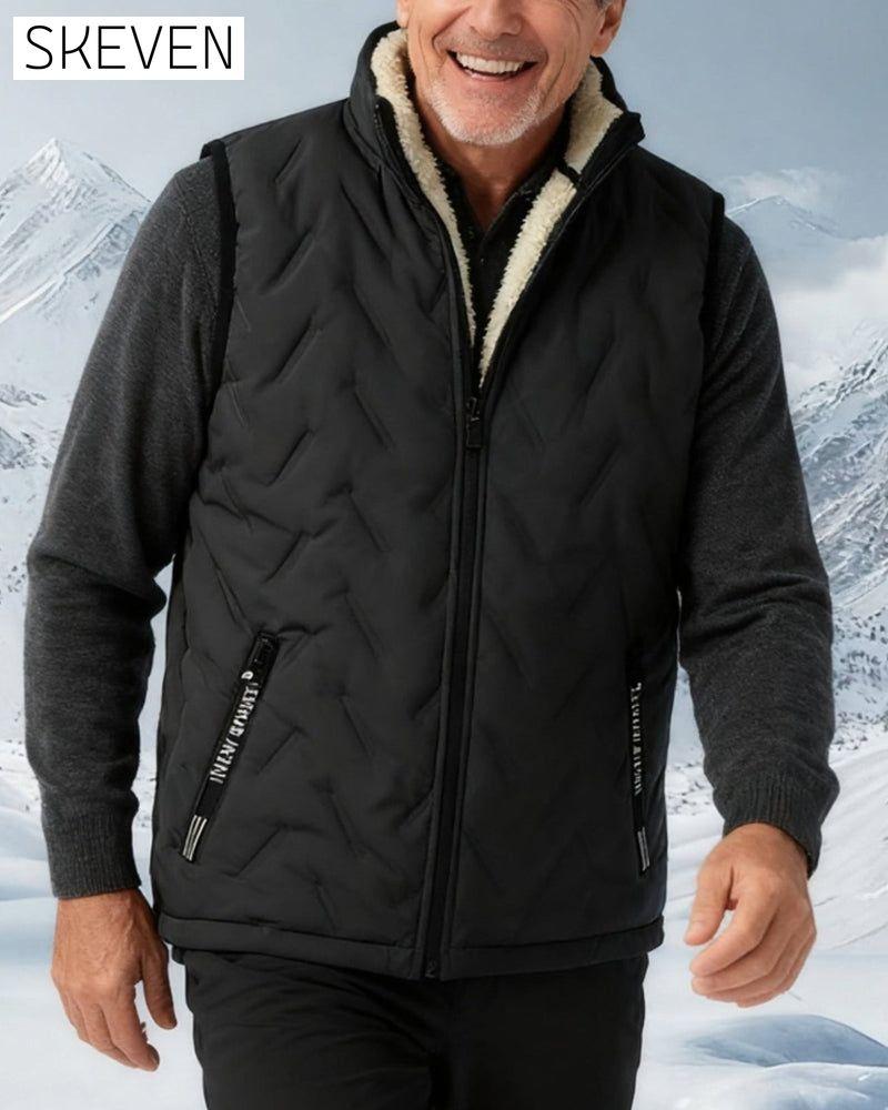 Unisex Winter Warme Lässige Ärmellose Steppweste mit Fleecefutter