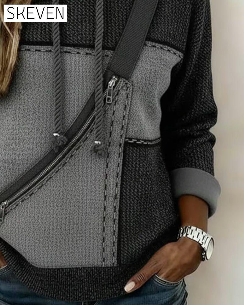 Stylischer Hoodie mit Farbblockmuster