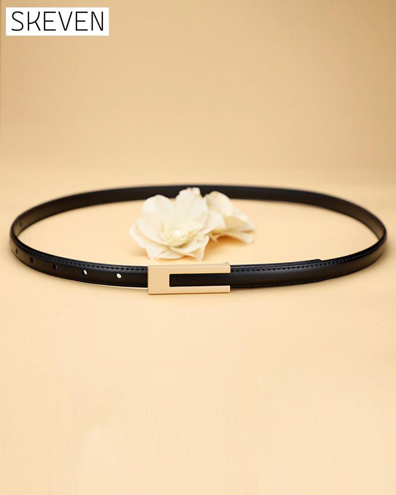 Simple retro solid color thin belt