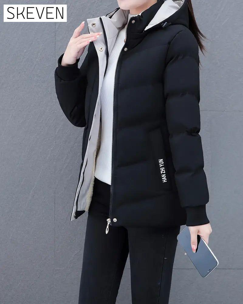Casual Solid Color Warm Hooded Jacket
