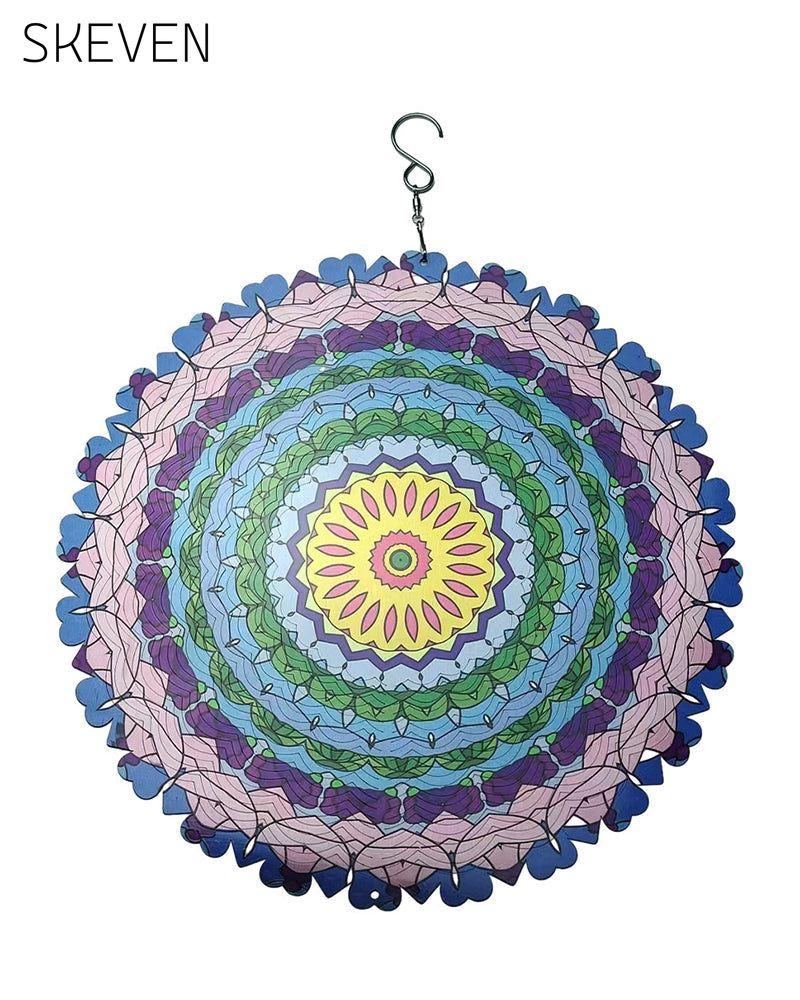 Buntes, sich im Wind drehendes 3D-Mandala