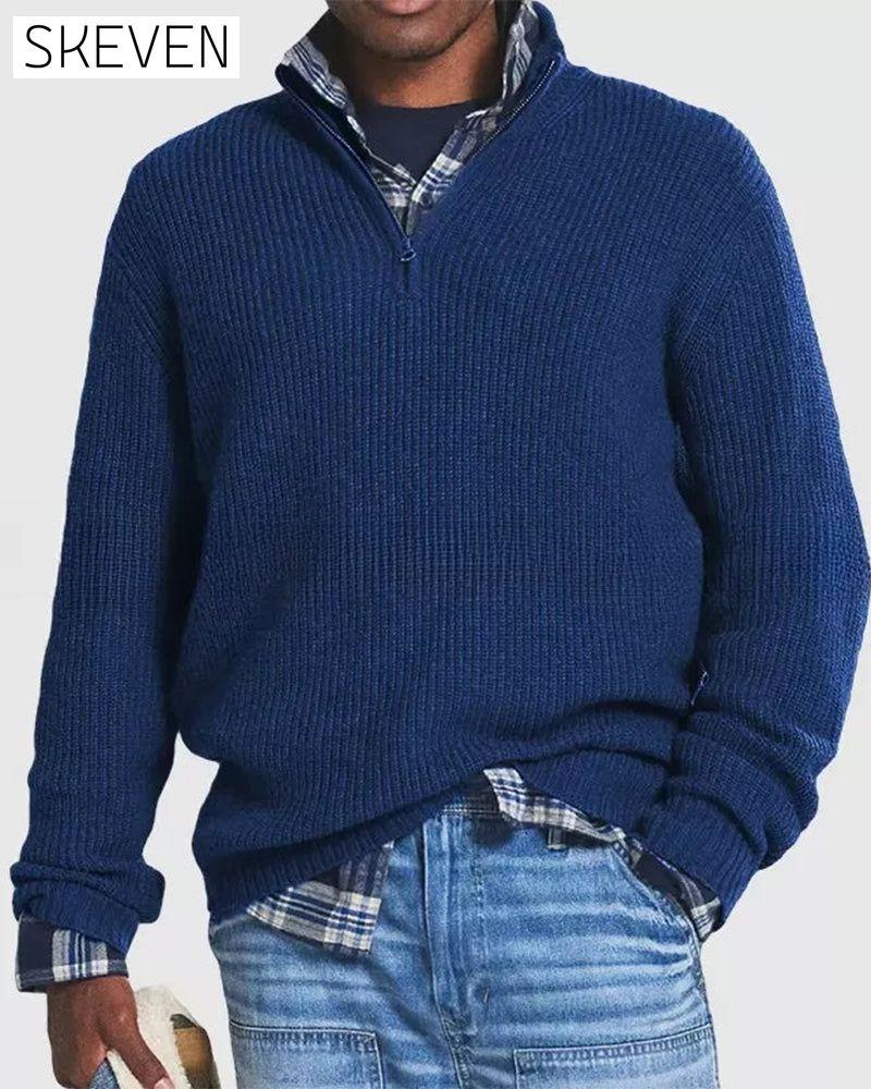 Herren-Business-Casual-Pullover mit Reißverschluss
