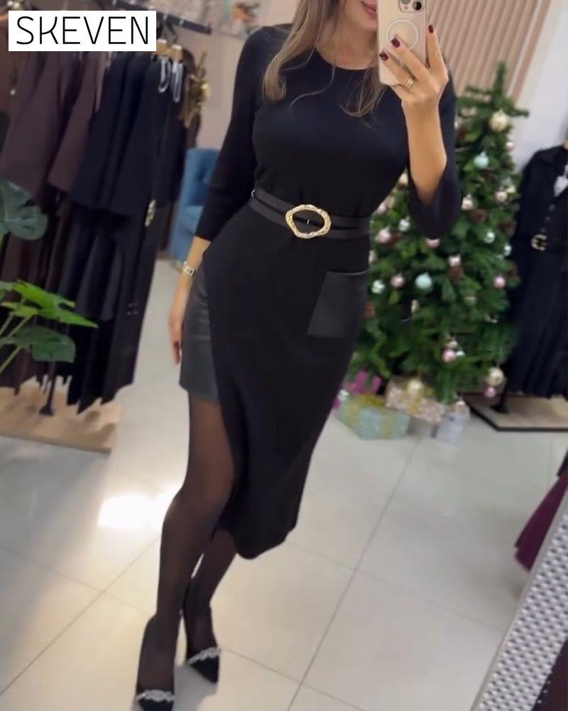 Elegant Slim Fit Bodycon Slit Dress