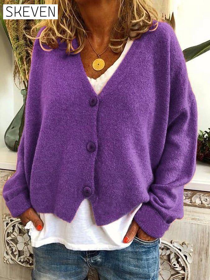 Women's Casual Loose Sweater Knit Cardigan top tops