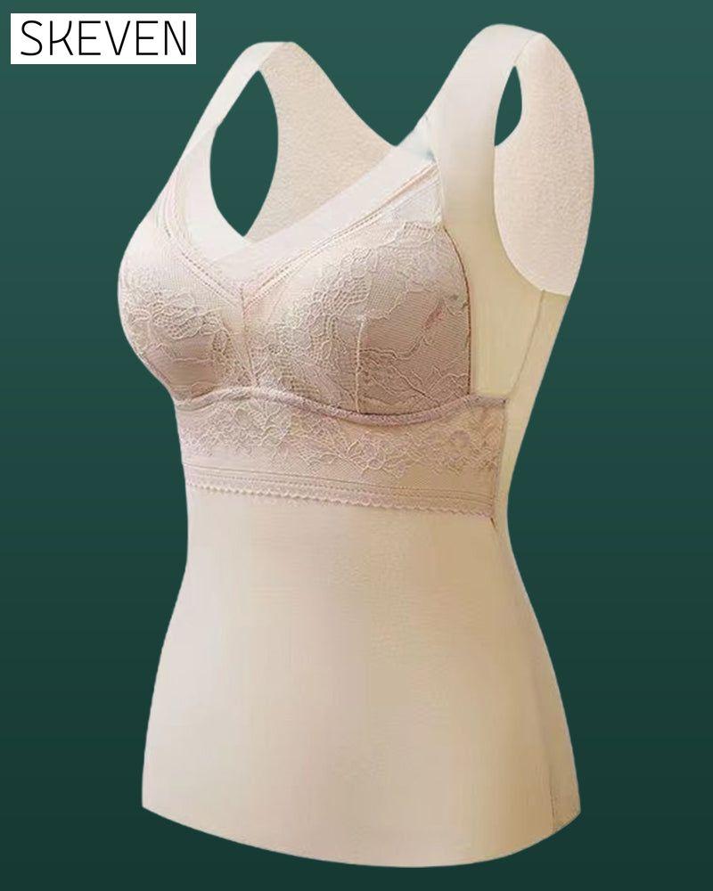 Lace Thermal Vest With Chest Pad Underwear