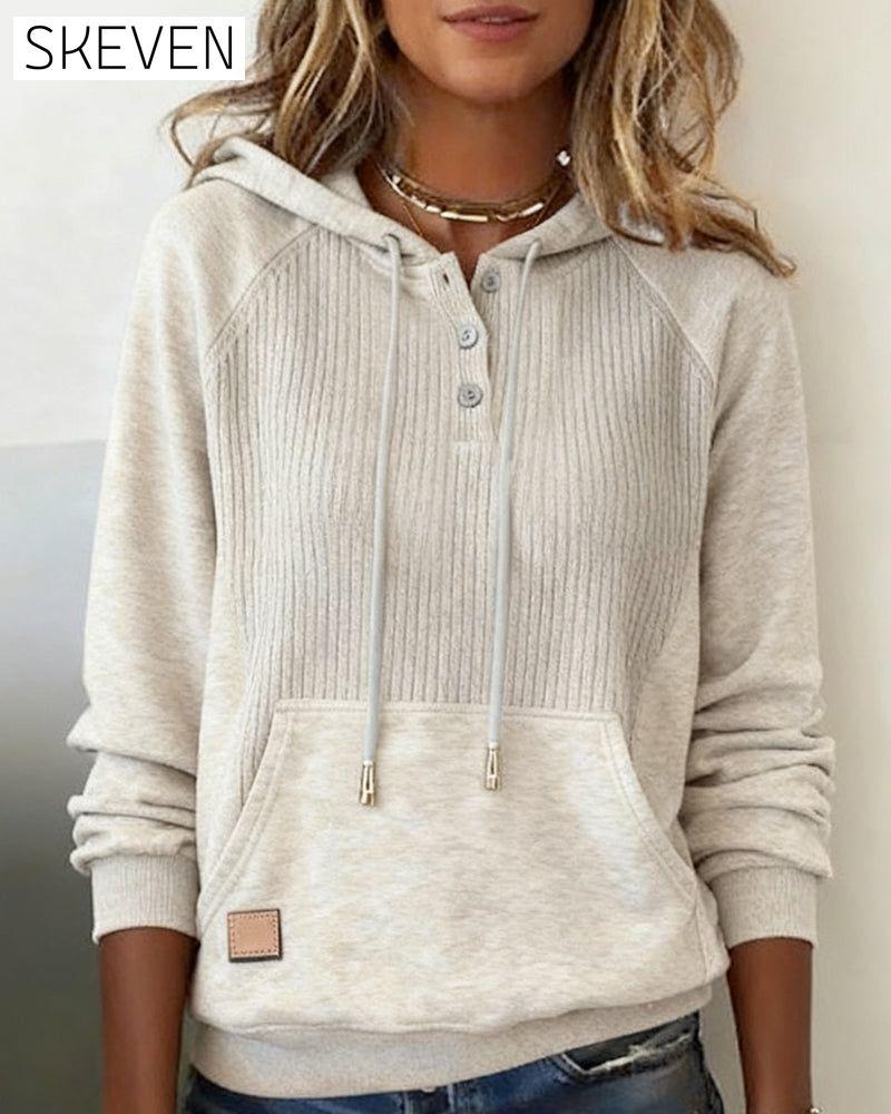 Lässiger Kapuzenpullover mit langen Ärmeln