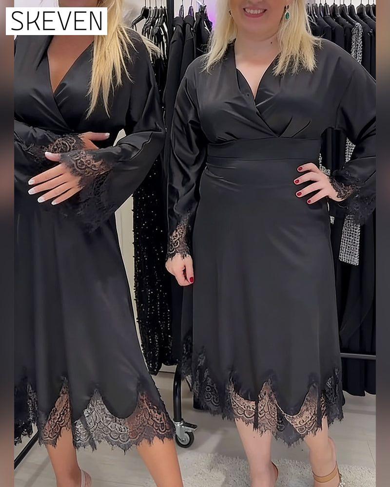 Sexy V-Neck Patchwork Dress