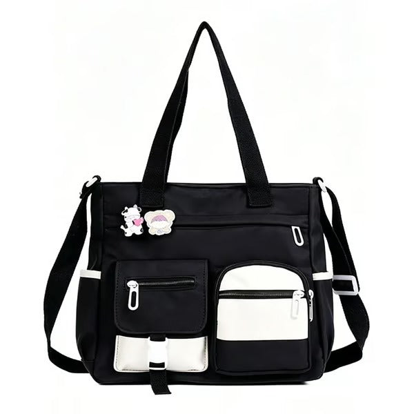 Spacious Canvas Tote Compartments Bag