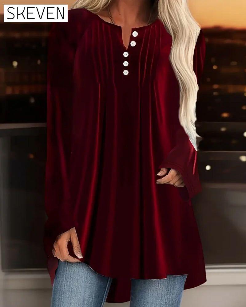 Langarmshirt mit Knopfleiste