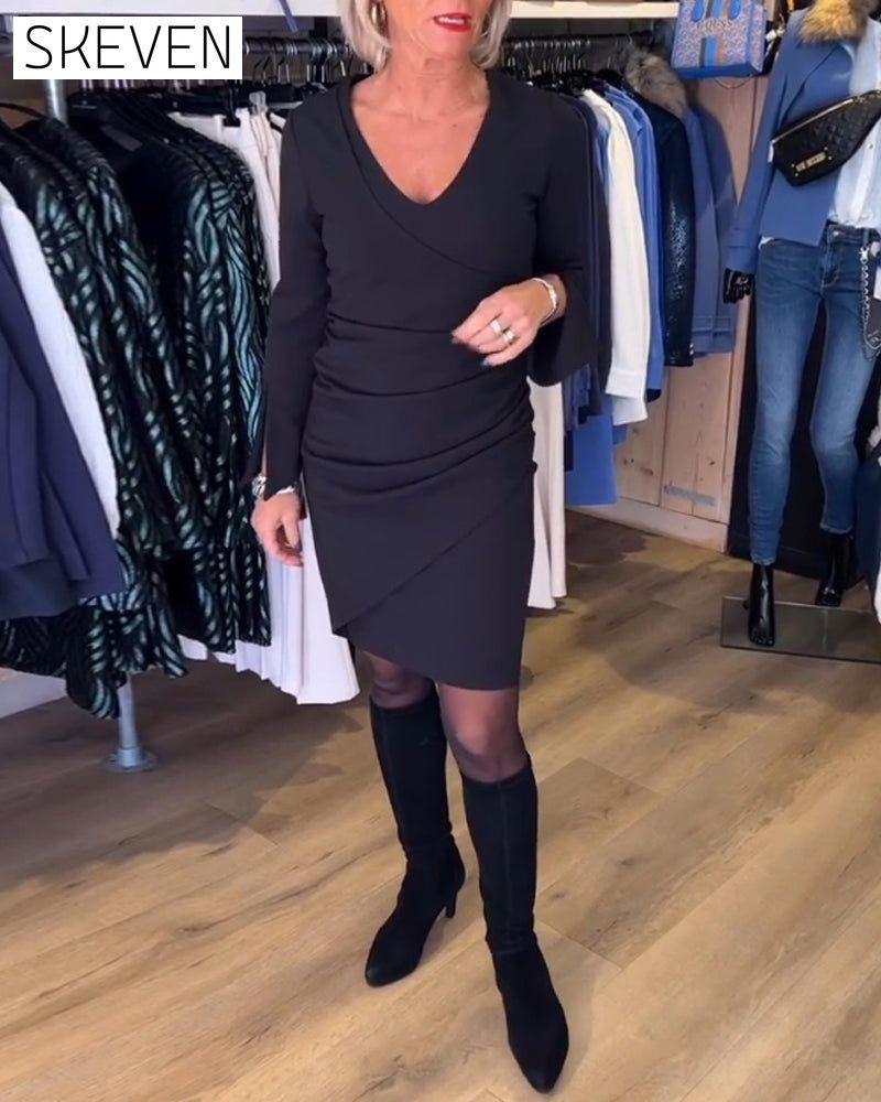 V-neck flare Sleeve dress