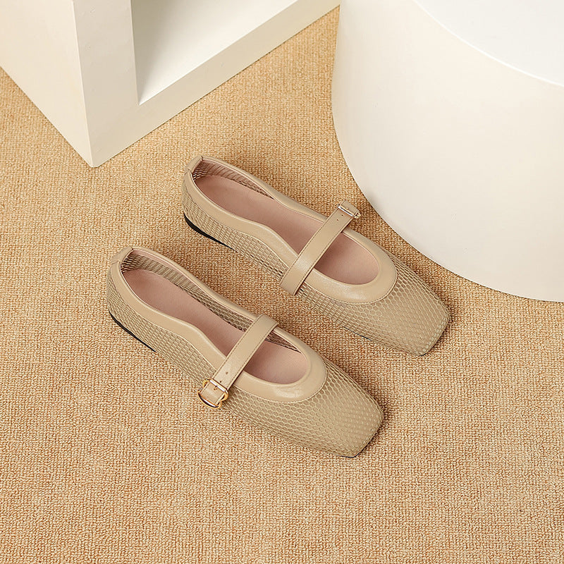 Mesh Mary Jane Shoes Women's Breathable Shoes Hollow Out Pumps