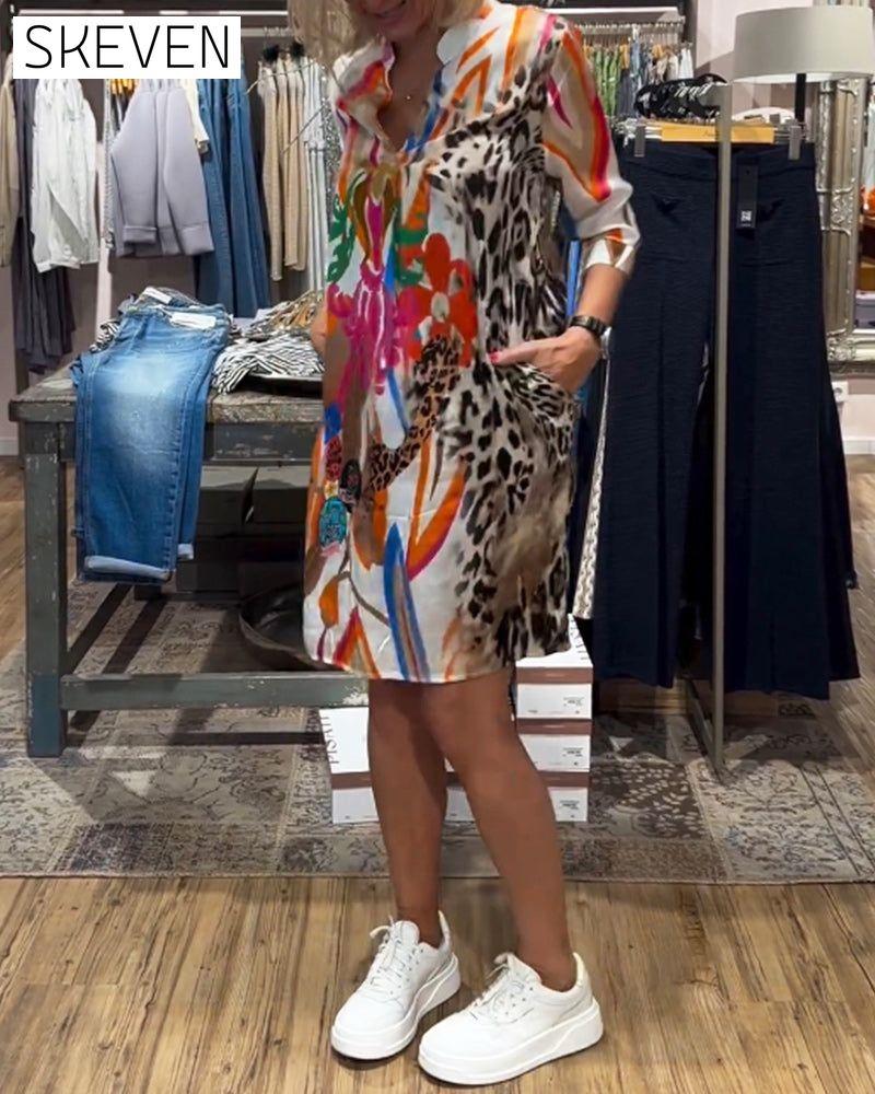 Women's daily casual color dress