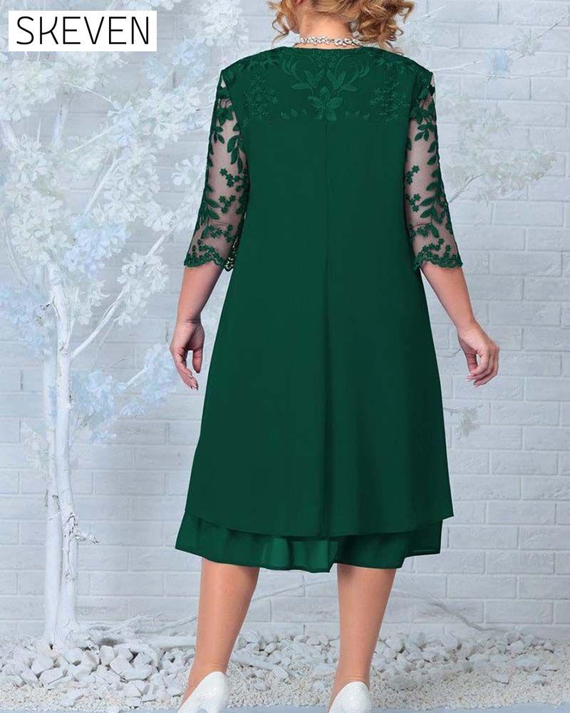 Casual Loose Embroidered Chiffon Dress