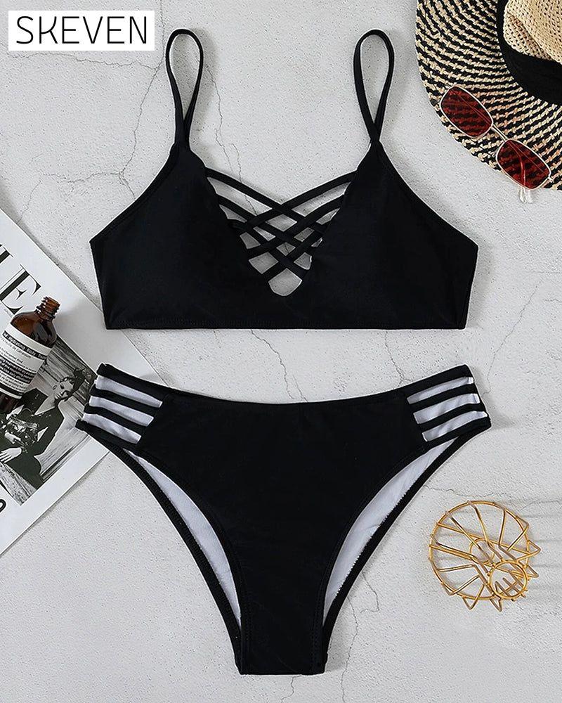 Bikini sexy ajouré pour femmes, idéal pour les vacances